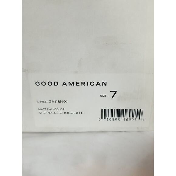 NWT Good American Boots Womens 7 Kickstand Heel Gold Neoprene Chocolate GA118N-X - Picture 5 of 6